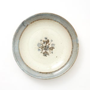 伊賀石本 花絵皿 七寸半 菜の束 0512