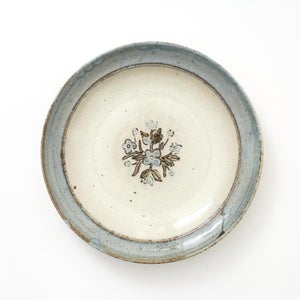 伊賀石本 花絵皿 七寸半 菜の束 0513