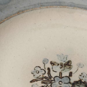 伊賀石本 花絵皿 七寸半 菜の束 0500