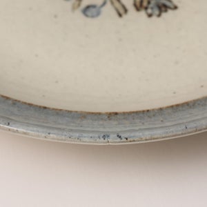 伊賀石本 花絵皿 七寸半 菜の束 0512