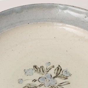 伊賀石本 花絵皿 七寸半 菜の束 0517