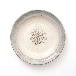 伊賀石本 花絵皿 七寸半 秋の束 0309