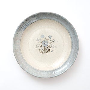 伊賀石本 花絵皿 七寸半 秋の束 0330