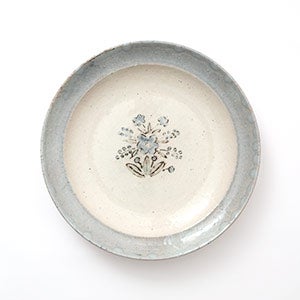 伊賀石本 花絵皿 七寸半 秋の束 0336