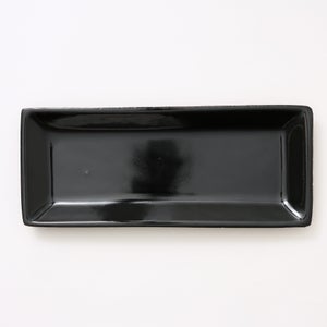 伊賀 長角皿 黒飴 0082