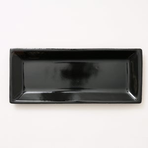 伊賀 長角皿 黒飴 0108