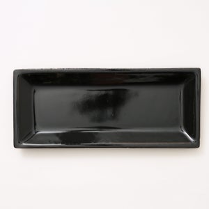 伊賀 長角皿 黒飴 0109