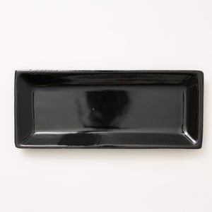 伊賀 長角皿 黒飴 0110