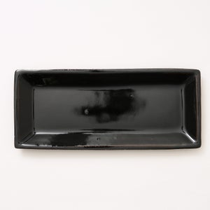 伊賀 長角皿 黒飴 0111