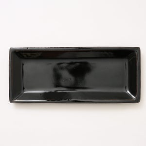 伊賀 長角皿 黒飴 0113