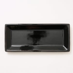 伊賀 長角皿 黒飴 0117