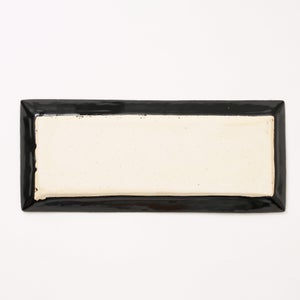 伊賀 長角皿 黒飴 0106