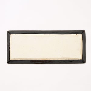 伊賀 長角皿 黒飴 0107