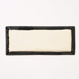 伊賀 長角皿 黒飴 0108