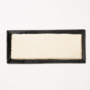 伊賀 長角皿 黒飴 0109