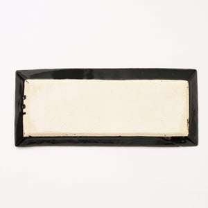 伊賀 長角皿 黒飴 0112