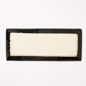 伊賀 長角皿 黒飴 0113