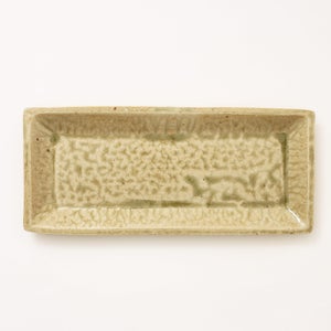 伊賀 長角皿 松灰 0048