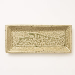 伊賀 長角皿 松灰 0052