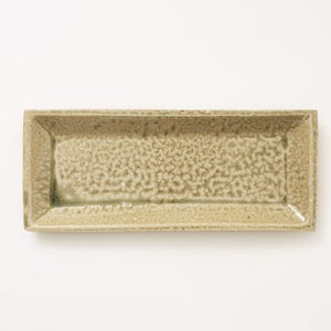 伊賀 長角皿 松灰 0054