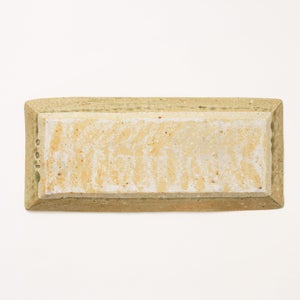 伊賀 長角皿 松灰 0048