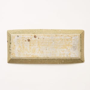 伊賀 長角皿 松灰 0050