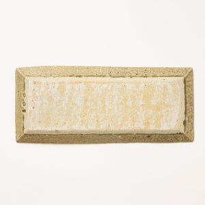 伊賀 長角皿 松灰 0051