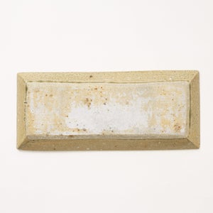 伊賀 長角皿 松灰 0055