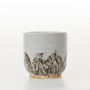 丸湯呑 蓮華紋掻落 0318