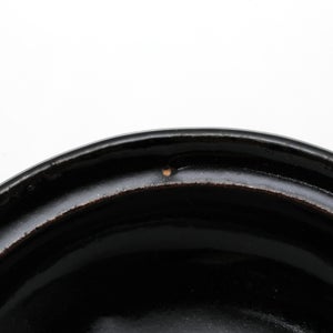 伊賀 玉縁手塩皿 黒飴 0056