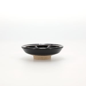 伊賀 玉縁手塩皿 黒飴 0056