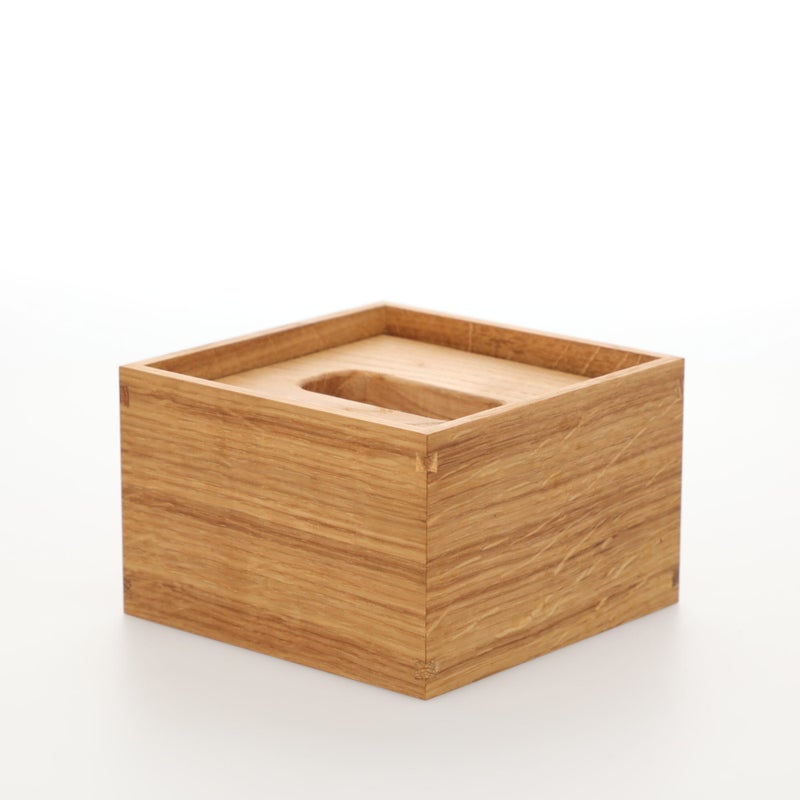 東屋 半ティシューの匣｜水楢の厚い蓋が落とし蓋になる｜Scope