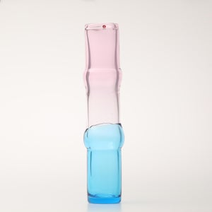 Bamboo vase 90x450mm pink-clear-skyblue 0060