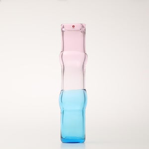 Bamboo vase 90x450mm pink-clear-skyblue 0086