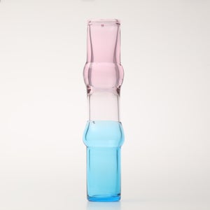 Bamboo vase 90x450mm pink-clear-skyblue 0034