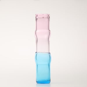 Bamboo vase 90x450mm pink-clear-skyblue 0086