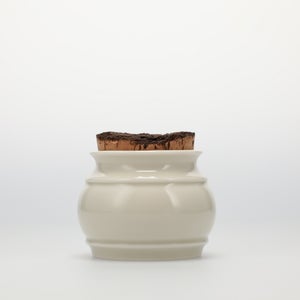 キッチンツールキャニスター 75mm 樽 グレー 鬼皮コルク付 4715