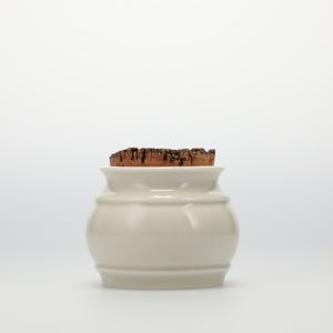 キッチンツールキャニスター 75mm 樽 グレー 鬼皮コルク付 4729