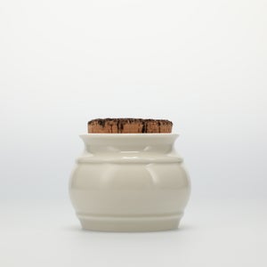 キッチンツールキャニスター 75mm 樽 グレー 鬼皮コルク付 4730