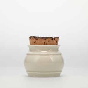 キッチンツールキャニスター 75mm 樽 グレー 鬼皮コルク付 4993