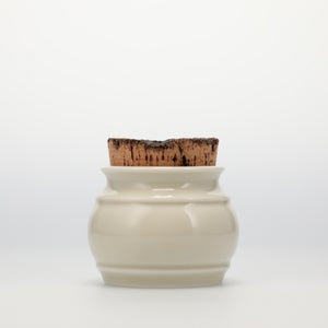 キッチンツールキャニスター 75mm 樽 グレー 鬼皮コルク付 4994