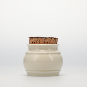 キッチンツールキャニスター 75mm 樽 グレー 鬼皮コルク付 4998