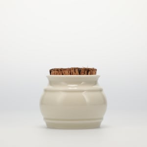 キッチンツールキャニスター 75mm 樽 グレー 鬼皮コルク付 5004