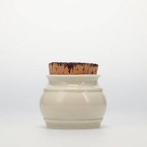 キッチンツールキャニスター 75mm 樽 グレー 鬼皮コルク付 5009