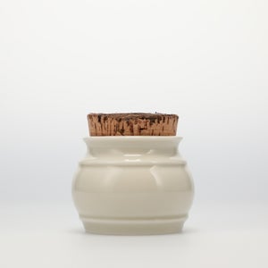 キッチンツールキャニスター 75mm 樽 グレー 鬼皮コルク付 5040