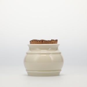 キッチンツールキャニスター 75mm 樽 グレー 鬼皮コルク付 5049