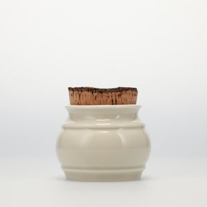 キッチンツールキャニスター 75mm 樽 グレー 鬼皮コルク付 5052