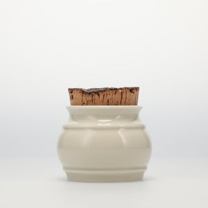 キッチンツールキャニスター 75mm 樽 グレー 鬼皮コルク付 5060