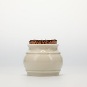 キッチンツールキャニスター 75mm 樽 グレー 鬼皮コルク付 5100