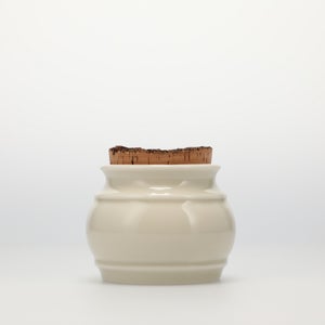 キッチンツールキャニスター 75mm 樽 グレー 鬼皮コルク付 5143